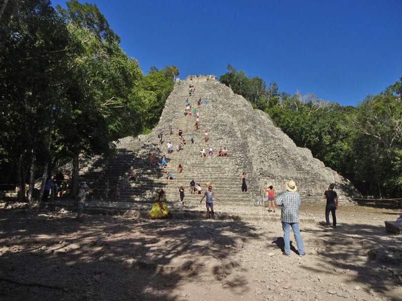 Let’s climb up to the Pyramid of Coba in Mexico